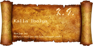 Kalla Ibolya névjegykártya
