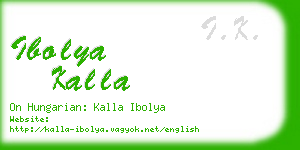 ibolya kalla business card